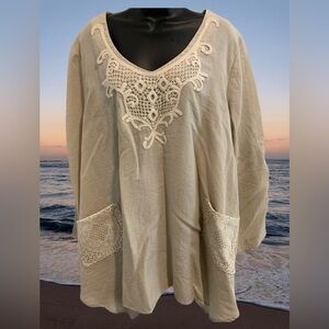 Cream Tunic with Lace Details